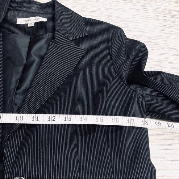 Harve Benard Office Siren Y2k Black White Pin Stripe 2 Piece Suit Blazer Skirt - Picture 11 of 16